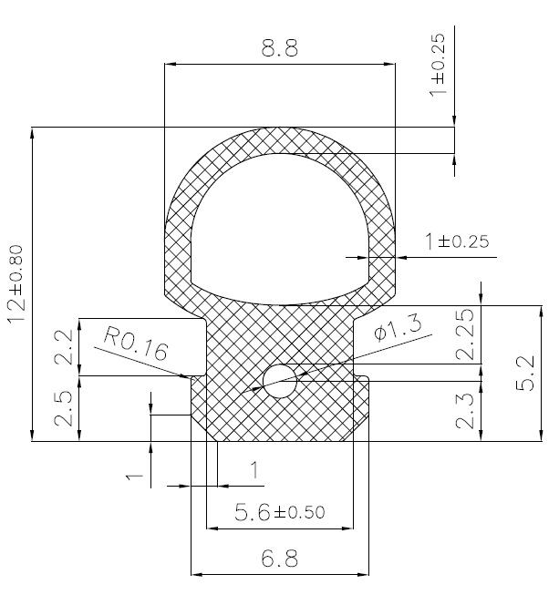 15920365KG - EPDM gumiprofilok - Félkör alakú, D-profilok