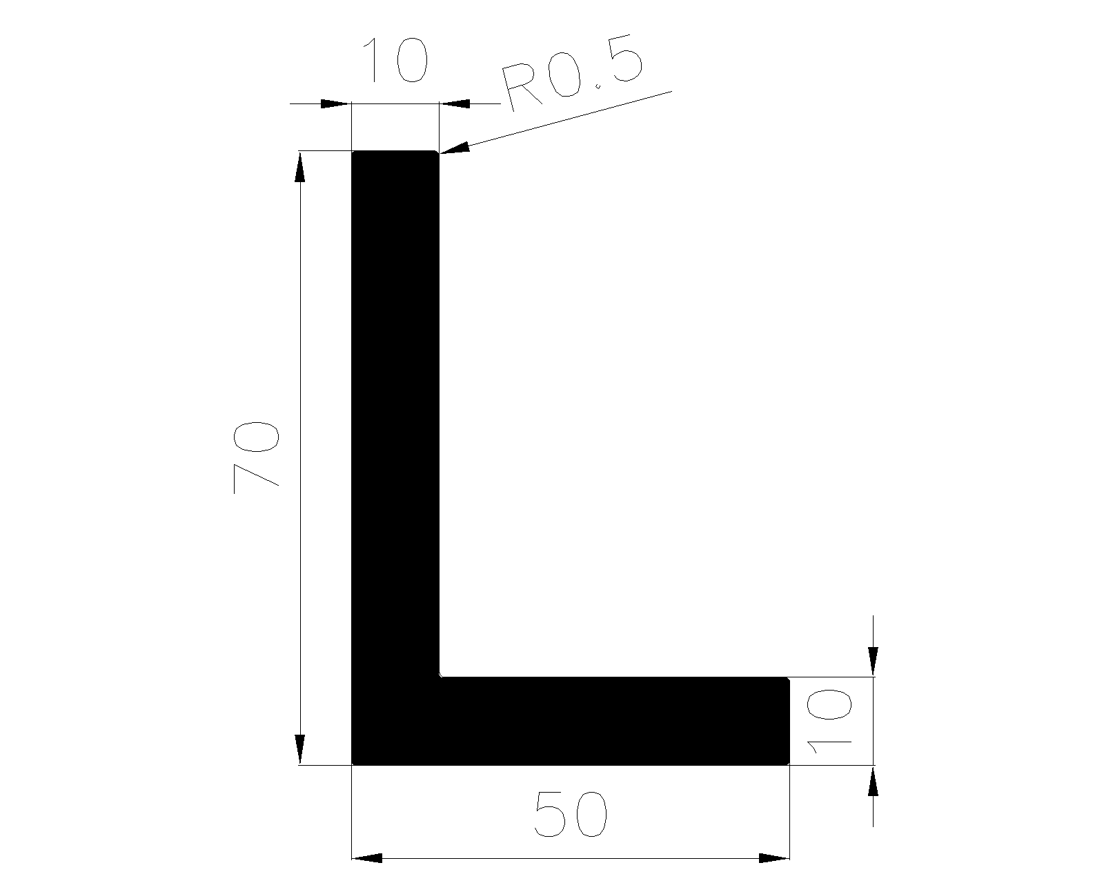 19990365KG - rubber profiles - Angle shape profiles