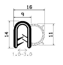 SD-0090 - coextrudált fémbetéttel - Élvédő profilok